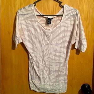 White blouse with see through zebra stripes